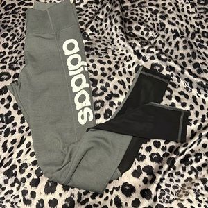 🆑FINAL PRICE‼️ Adidas climalite leggings. Grey with black mesh on back bottoms.